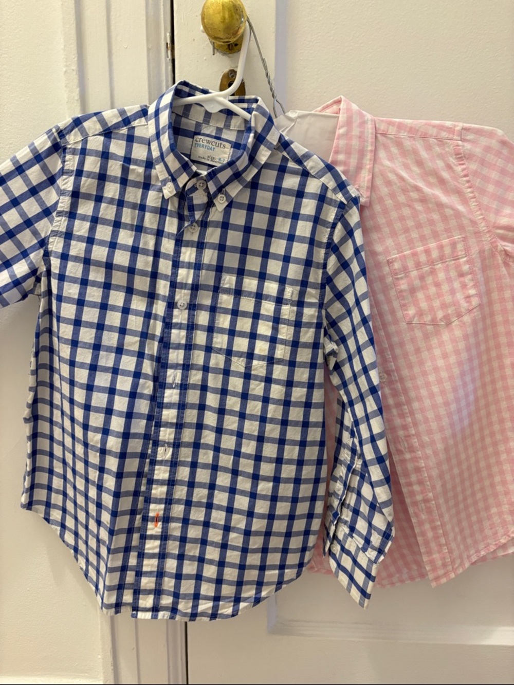 Crewcuts Blue & Pink Gingham Button-Down Shirts